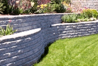 free formed shape allan block wall design 