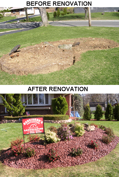 Raised Burgandy Stone Island Design and Planting , East Northport, NY