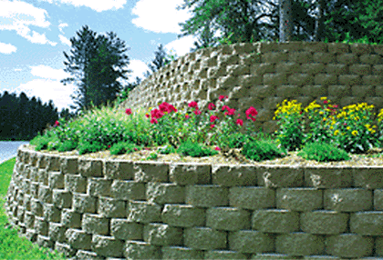 RETAINING WALL CONSTRUCTION AND PLANTING