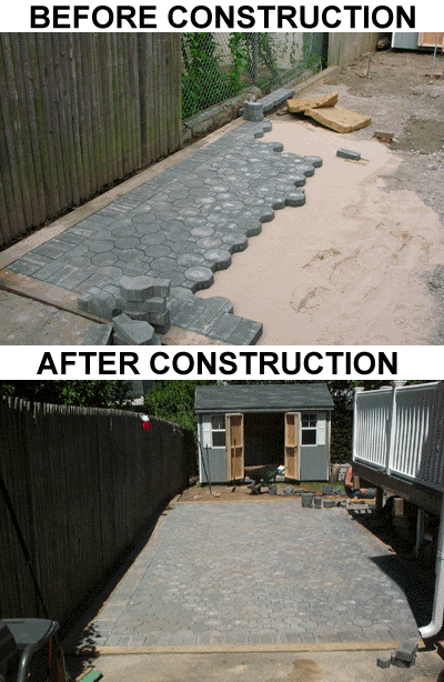 Charlcoal Grey Unilock Stone Patio, East Northport, NY