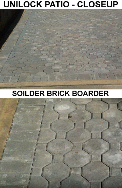 Close up shot of Charlcoal Grey Unilock Stone Patio, East Northport, NY