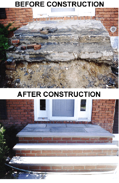 Bluestone Stoop and Stairs, constuction in Dix Hills, New York