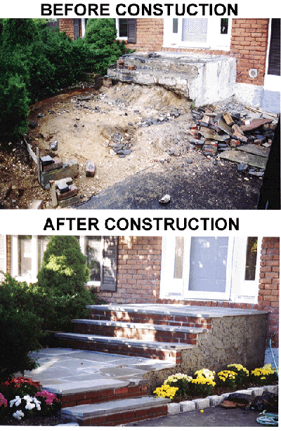 Bluestone Stoop and Stairs, constuction in East Northport, New York