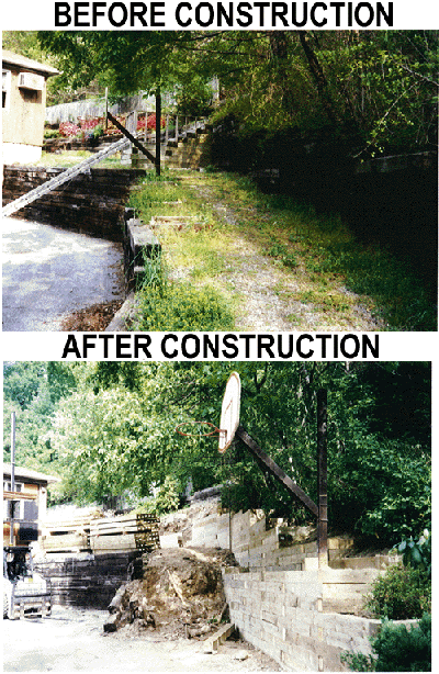 	Retaining wall and planters completed in Huntingtoon, NY