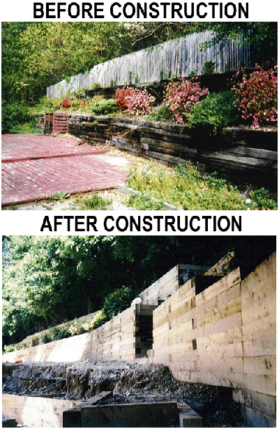 	Retaining wall and planters completed in Huntingtoon, NY