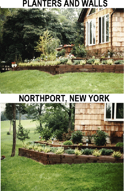 	Retaining wall and planters completed in Northport, NY
