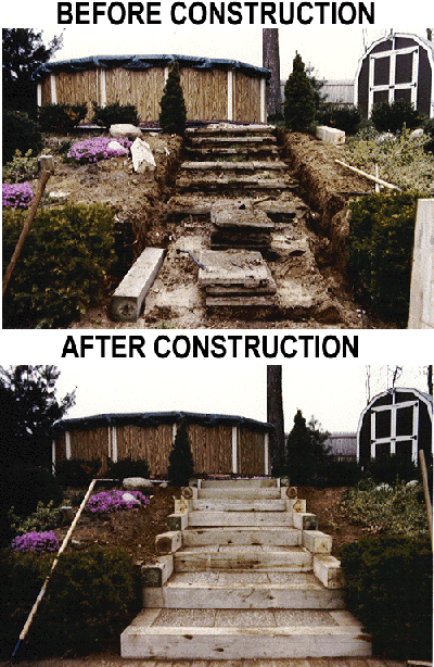 	Retaining wall and planters completed in Huntington, NY