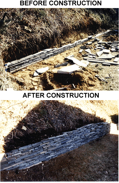 Blue stone retaining walls in East Northport, NY